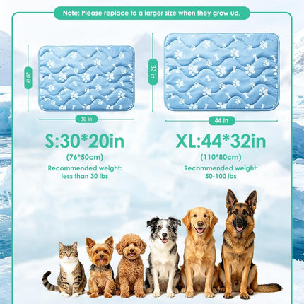 44" x 32" Dog Cooling Mat for Large Dogs, Color-Changing Arc-Chill Tech (Q-Max>0.5) Pet Cooling Mat, Waterproof & Machine Washable, Rapid Indoor Outdoor Dog Cooling Pad for Summer