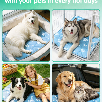 44" x 32" Dog Cooling Mat for Large Dogs, Color-Changing Arc-Chill Tech (Q-Max>0.5) Pet Cooling Mat, Waterproof & Machine Washable, Rapid Indoor Outdoor Dog Cooling Pad for Summer