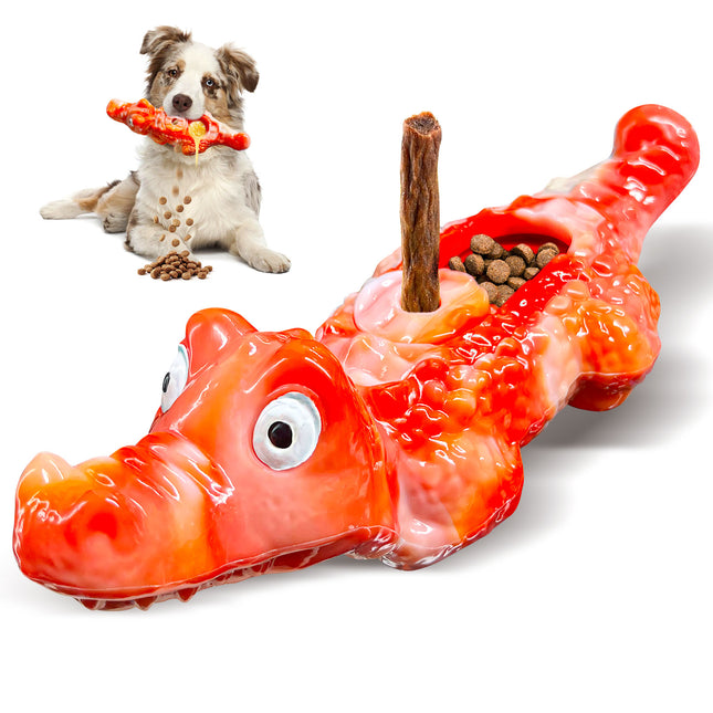 Foolala Dog Toy for Aggressive Chewers:Tough Almost Indestructible Chew Toys for Medium & Large Breeds,Treat Dispensing Dog Puzzle Toy Reduce Pet Anxiety and Boredom to Keep Them Busy,Milk Flavored