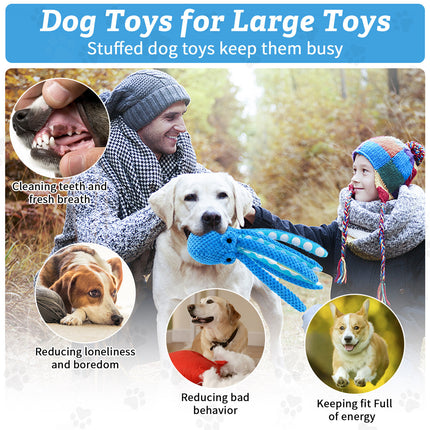 Octopus plush dog toys suitable for dog type display