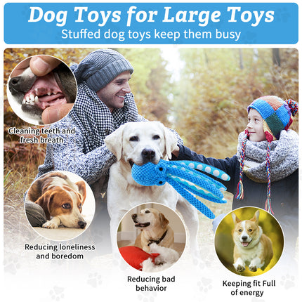 Octopus plush dog toys suitable for dog type display