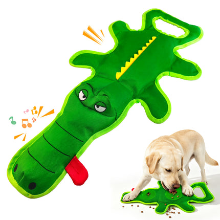 Extra-Long 24" Indestructible Dog Toy for Aggressive Chewers – Heavy-Duty Tug Dog Toy with Built-in Squeaker & Treat-Hiding Base, Great for Large Breeds, Dental Health, and Boredom Relief