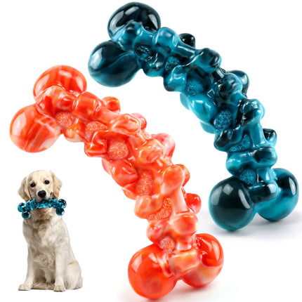 WOWBALA Dog Chew Toys for Aggressive Chewers - 2 Pack Tough Teeth Cleaning Chew Toys to Keep Them Busy for Medium & Large Dogs