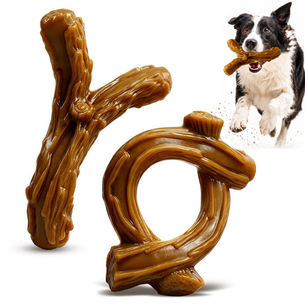 WOWBALA 2-Pack Aggressive Chewer Dog Toys | Indestructible Tough Nylon Toys for Medium Large Dogs