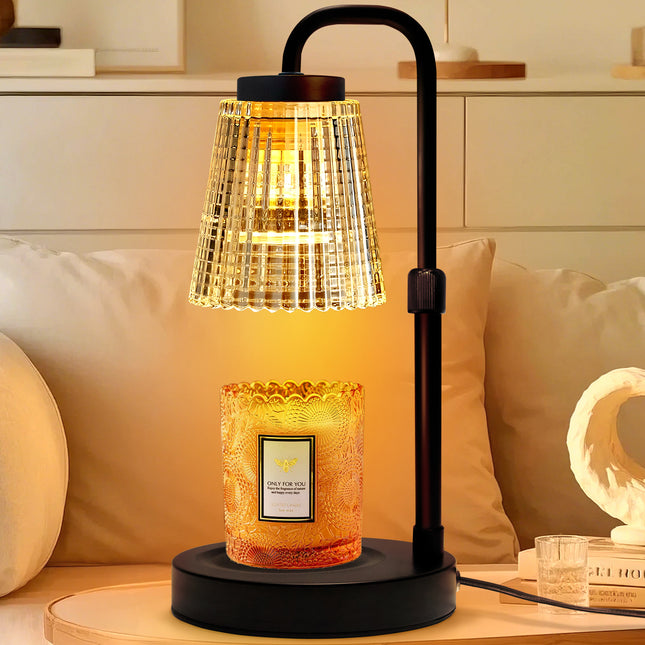 Adjustable Candle Warmer Lamp with Timer: 3 Timing Mode, 35W Safety Anti-Scalding, 4 Level Dimming Guard The Romantic Night - Wax Warmer for Scented Wax for Home Decor Gifts (Black)