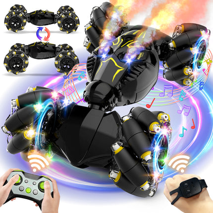 2.4GHz Gesture Control RC Car with Lights & Music Spray, 8WD Drift, 360° Rotation, for Ages 6-15