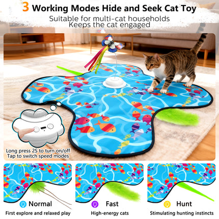 Interactive Cat Toys for Indoor Cats: Fluttering Butterfly, Moving Concealed Feathers, Realistic Animal Sounds
