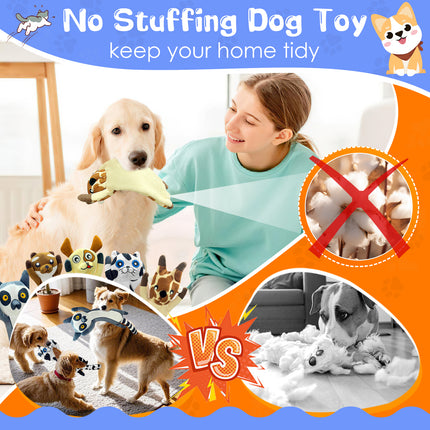 Dog Toys for Aggressive Chewers,5 Pack Plush Crinkle No Stuffing Dogs Chew Toys for Small, Medium, Large and Puppy Teething Chewing to Keep Them Busy