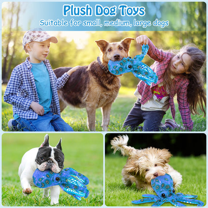 Fuufome Blue Squid Squeak Plush Dog Toy Main Figure 2