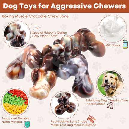 Fuufome Brown Sturdy Boxing Alligator Dog Chew Toy Main Figure 2