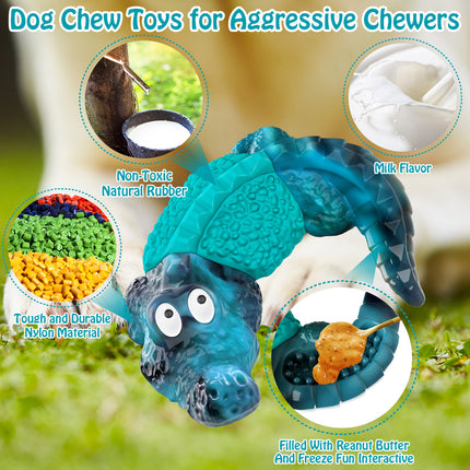 Fuufome Blue Alligator Dog Chew Toy Main Figure 2