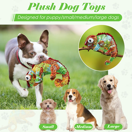 Fuufome Chameleon Squeaky Plush Dog Toy Main Figure 2