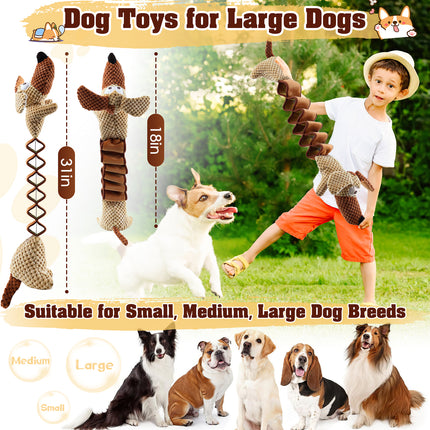 Foolala Stretchable dog Squeak Plush Dog Toy For Aggressive Chewers