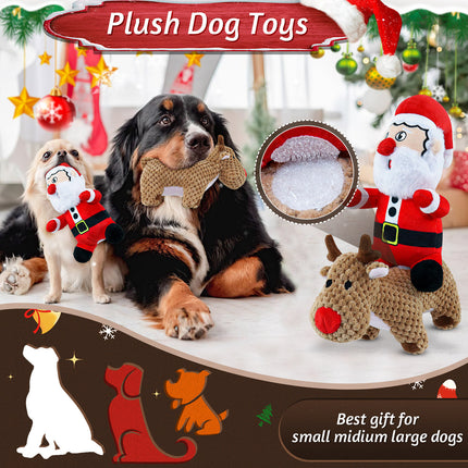 Fuufome Cute Elk Santa Squeak Dog Toy Main Figure  2