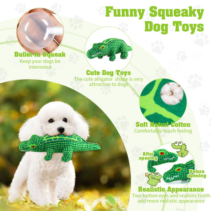 Fuufome Alligator Squeak Plush Dog Toy Main Image 3