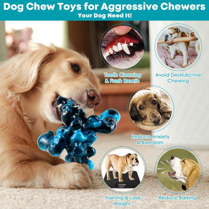 Blue Sturdy Boxing Alligator Dog Chew Toy Main Image 3