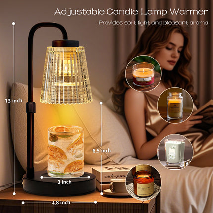 Adjustable Candle Warmer Lamp with Timer: 3 Timing Mode, 35W Safety Anti-Scalding, 4 Level Dimming Guard The Romantic Night - Wax Warmer for Scented Wax for Home Decor Gifts (Black)