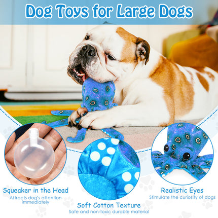 Fuufome Blue Squid Squeak Plush Dog Toy Main Figure 3