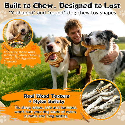 WOWBALA 2 Pack Dog Chew Toys for Aggressive Chewers,Indestructible Dog Toy for Medium Large Dogs, Chew Toys to Keep Dogs Busy,Super Chewer with Tough Nylon, Reduce Boredom & Anxiety