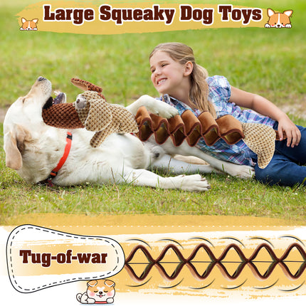 Foolala Stretchable dog Squeak Plush Dog Toy For Aggressive Chewers