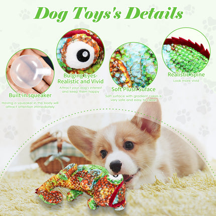 Fuufome Chameleon Squeaky Plush Dog Toy Main Figure 3