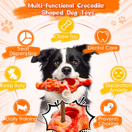 Foolala Dog Toy for Aggressive Chewers:Tough Almost Indestructible Chew Toys for Medium & Large Breeds,Treat Dispensing Dog Puzzle Toy Reduce Pet Anxiety and Boredom to Keep Them Busy,Milk Flavored
