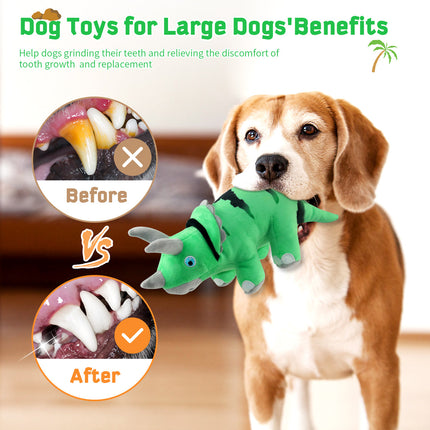 Fuufome Triceratops Squeaky Plush Dog Toy Main Figure 3
