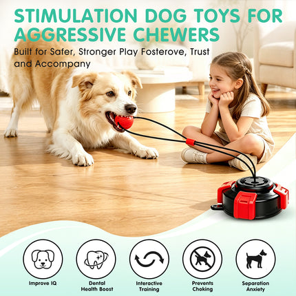 Fuufome Dog Toys for Aggressive Chewers -Suction Cup Dog Tug Toy for Large Medium Dogs,Upgraded Bite-Resistant Rope & Elastic Ball to Keep Them Busy