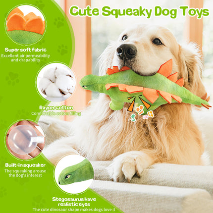 Fuufome Stegosaurus Squeak Plush Dog Toy Main Figure 4