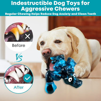 Blue Sturdy Boxing Alligator Dog Chew Toy Main Image 4