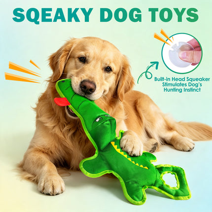 Extra-Long 24" Indestructible Dog Toy for Aggressive Chewers – Heavy-Duty Tug Dog Toy with Built-in Squeaker & Treat-Hiding Base, Great for Large Breeds, Dental Health, and Boredom Relief