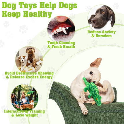Fuufome Alligator Squeak Plush Dog Toy Main Image 4
