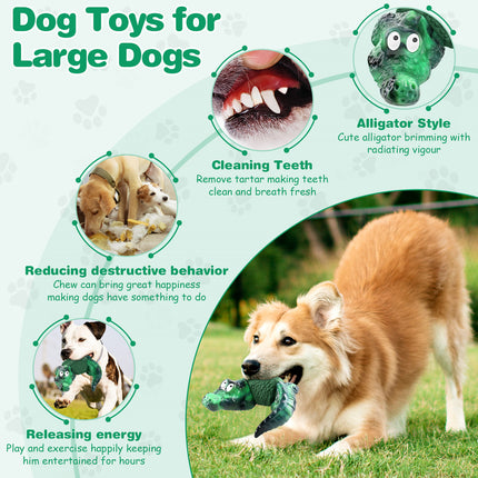 5 Inch Green Ring Alligator Dog Chew Toy Main Image 4