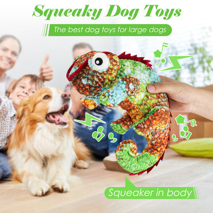 Fuufome Chameleon Squeaky Plush Dog Toy Main Figure 4