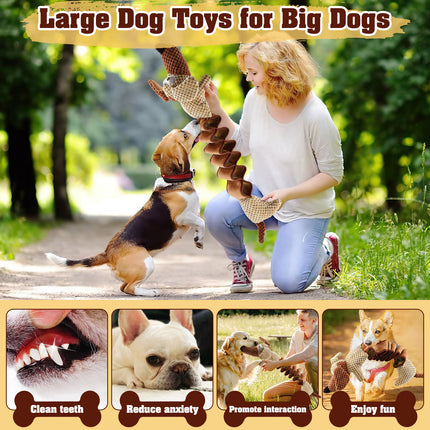 Foolala Stretchable dog Squeak Plush Dog Toy For Aggressive Chewers