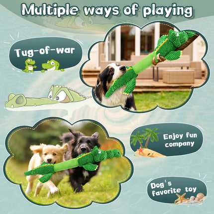 Stretched Alligator Squeaky Plush Dog Toy Main Image 5