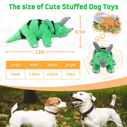 Fuufome Triceratops Squeaky Plush Dog Toy Main Figure 5