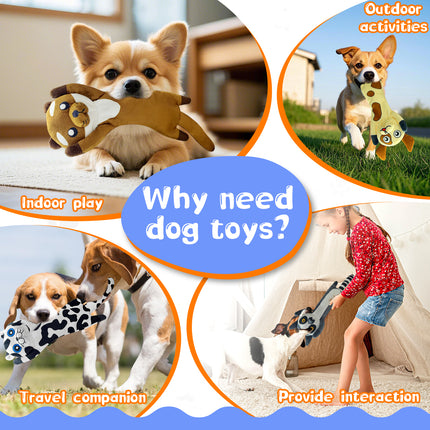 Dog Toys for Aggressive Chewers,5 Pack Plush Crinkle No Stuffing Dogs Chew Toys for Small, Medium, Large and Puppy Teething Chewing to Keep Them Busy