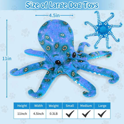 Fuufome Blue Squid Squeak Plush Dog Toy Main Figure 6