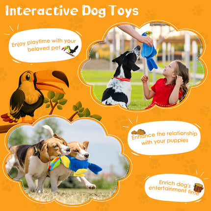 Fuufome Bite Resistant Toucan Squeak Plush Dog Toy Main Figure 6