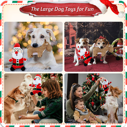 Fuufome Cute Elk Santa Squeak Dog Toy Main Figure 6
