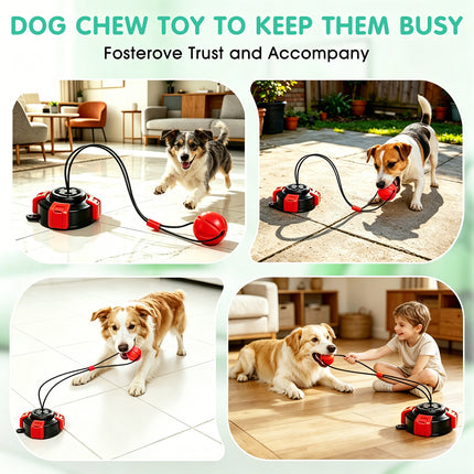 Fuufome Dog Toys for Aggressive Chewers -Suction Cup Dog Tug Toy for Large Medium Dogs,Upgraded Bite-Resistant Rope & Elastic Ball to Keep Them Busy