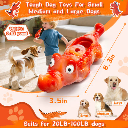 Foolala Dog Toy for Aggressive Chewers:Tough Almost Indestructible Chew Toys for Medium & Large Breeds,Treat Dispensing Dog Puzzle Toy Reduce Pet Anxiety and Boredom to Keep Them Busy,Milk Flavored