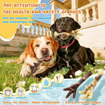 FOOLALA 2-Pack Indestructible Nylon Dog Chew Toys for Aggressive Chewers Medium Large Dogs（副本）