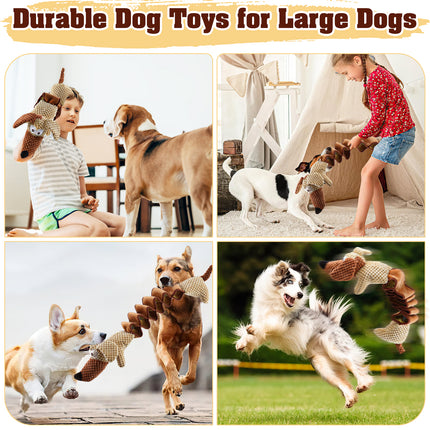 Foolala Stretchable dog Squeak Plush Dog Toy For Aggressive Chewers