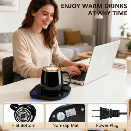Mug Warmer with Cup Set: Yeewell Coffee Warmer for Desk - Electric Mug Heater with Adjustable Temperature