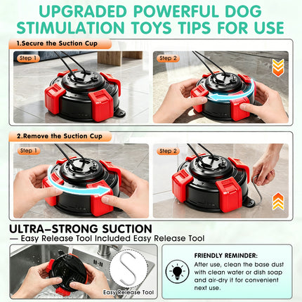 Fuufome Dog Toys for Aggressive Chewers -Suction Cup Dog Tug Toy for Large Medium Dogs,Upgraded Bite-Resistant Rope & Elastic Ball to Keep Them Busy