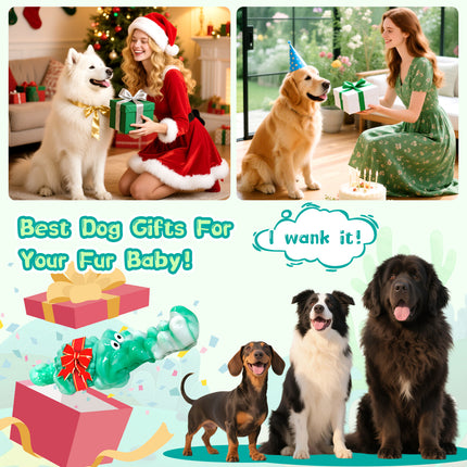 Dog Chew Toys for Aggressive Chewers,Tough Squeaky Alligator Toy for Small, Medium, Large Breed to Keep Them Busy & Clean Teeth and Reduce Boredom or Stress Relief