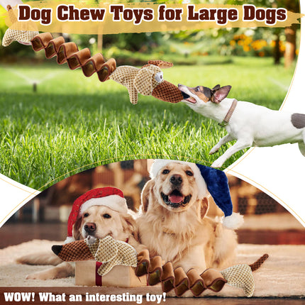 Foolala Stretchable dog Squeak Plush Dog Toy For Aggressive Chewers