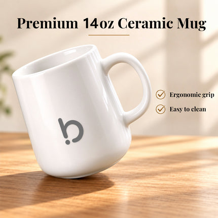 Coffee Mug Warmer Set for Desk, Coffee Gifts for Women, Porcelain White